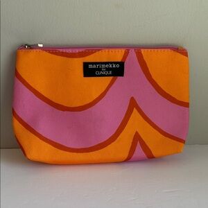 NWOT Marimekko for Clinique Cosmetic Bag in Pink & Orange